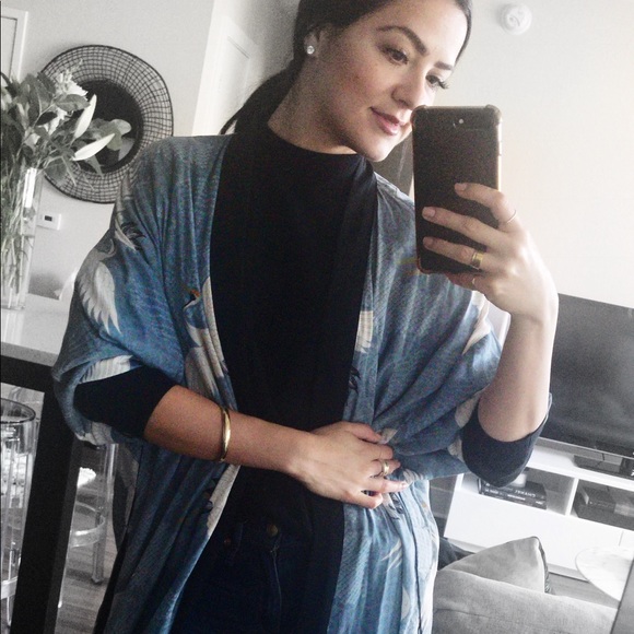 Zara Other - Long Heron Bird Printed Kimono